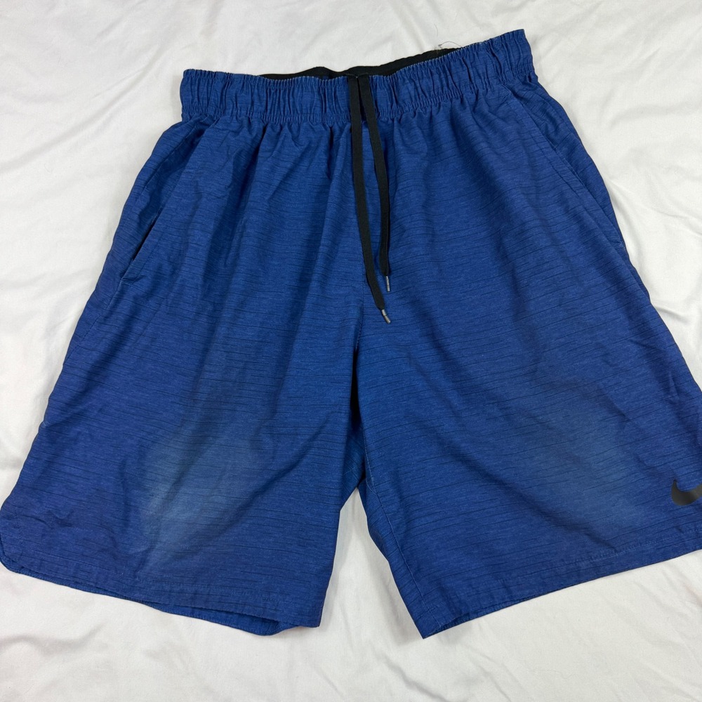 Nike Dri-FIT Mens Blue Heathered Athletic Training Gym Shorts Size Medium - Picture 1 of 2